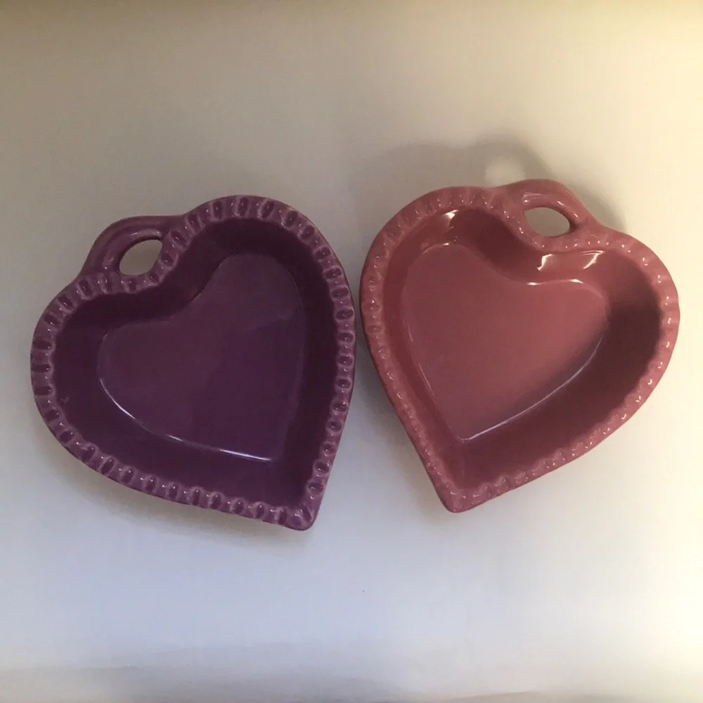 2 Williams-Sonoma Heart Shaped Ramekins
